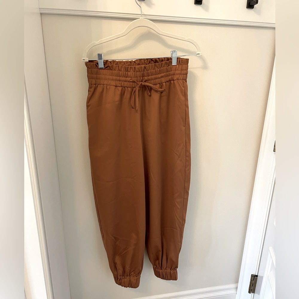 Abercrombie & fitch camel satin joggers